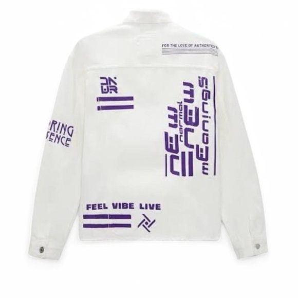 Zara Men’s White Denim Jacket | Urban Statement Piece | Medium - Picture 2 of 8